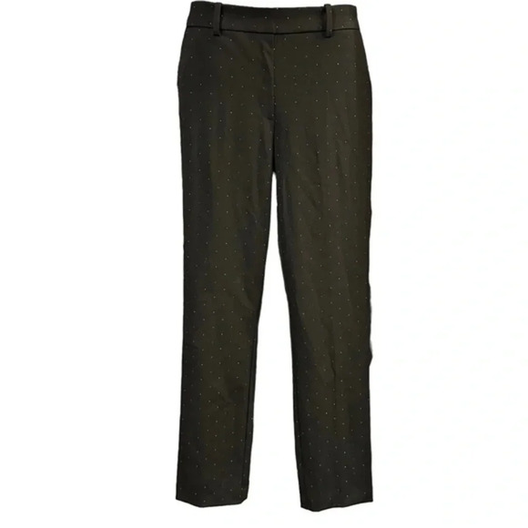 H&M Polka Dot Dress Pants - Size 6, Straight Leg, Elastic Waist - Picture 1 of 6